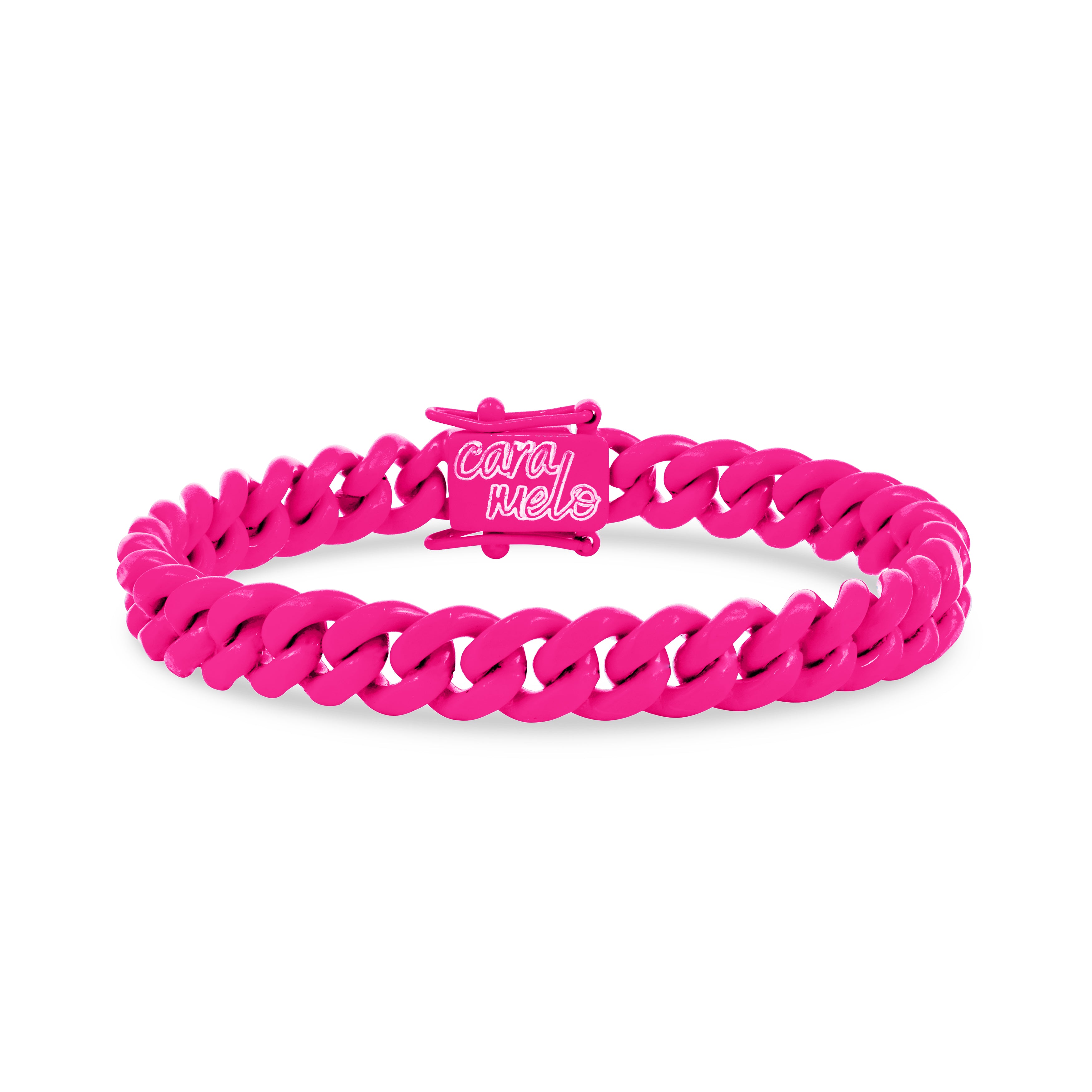 Pink cuban link shop bracelet