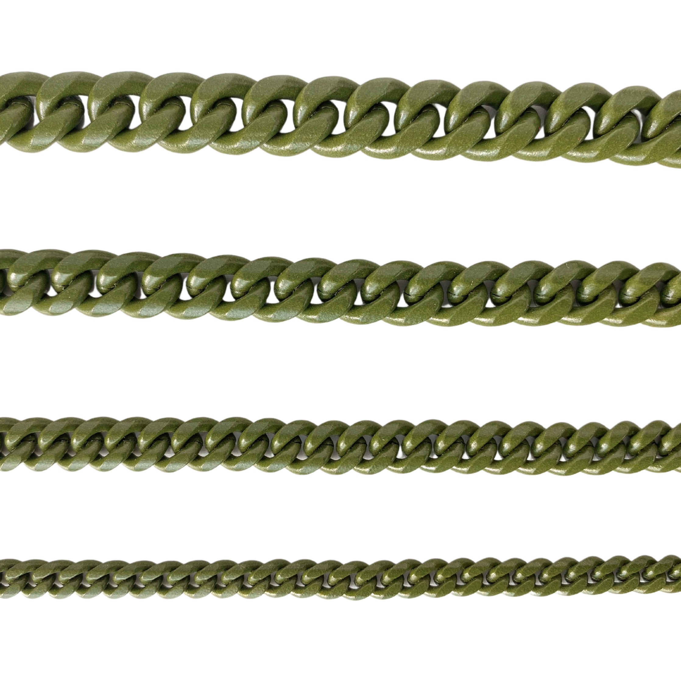 The Tactical Army Green Cuban Link Chain - Caramelo Chains